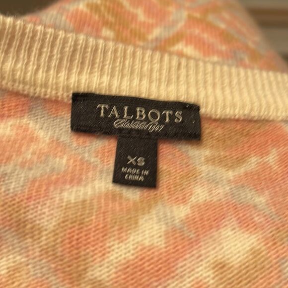 Talbots pastel print soft lambs wool, nylon, angora rabbit hair blend cardigan - Picture 5 of 5